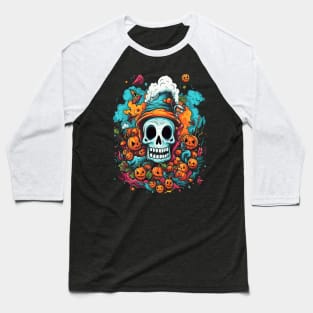 Halloween Anime Skull Baseball T-Shirt